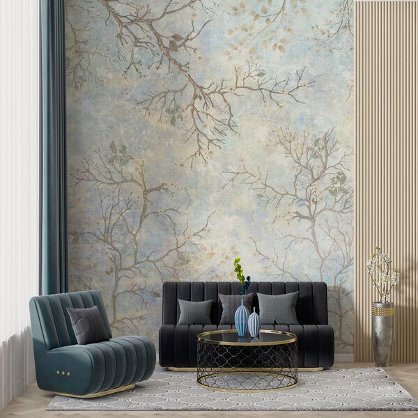 Tapet Premium Blossom Veil Vintage Blue