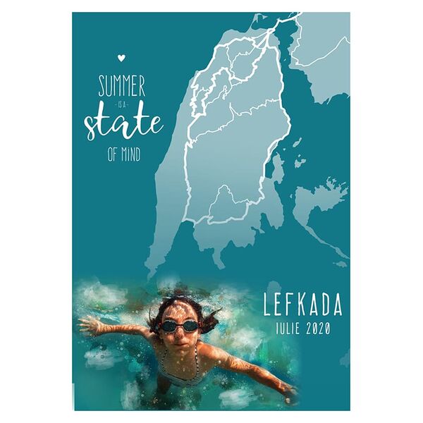 Tablou personalizat MAP cu fotografie, canvas, tablouri cadou Craciun