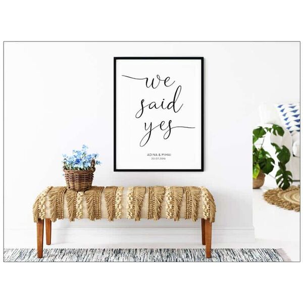 Tablou personalizat cu data nuntii | We said yes
